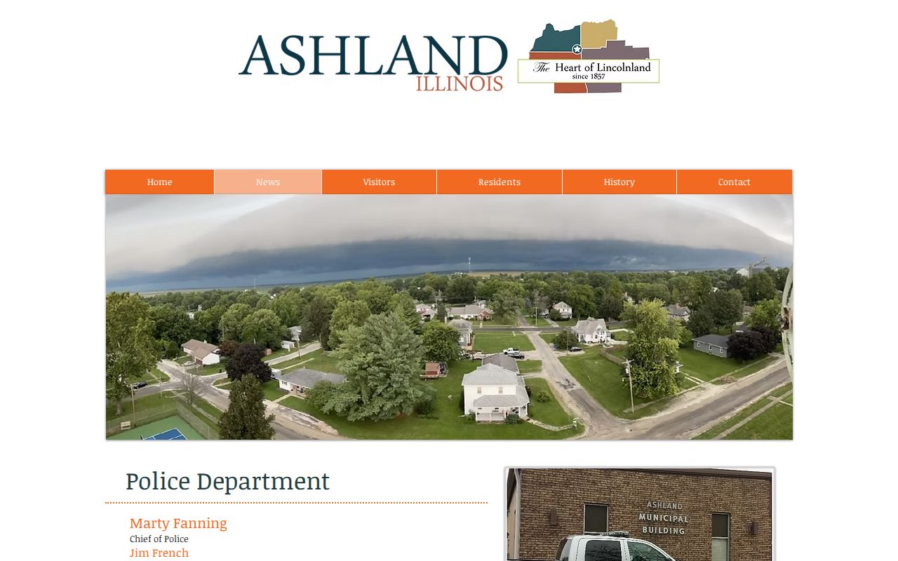 Ashland Police public arrest-record page describing village and Cass Sheriff coverage