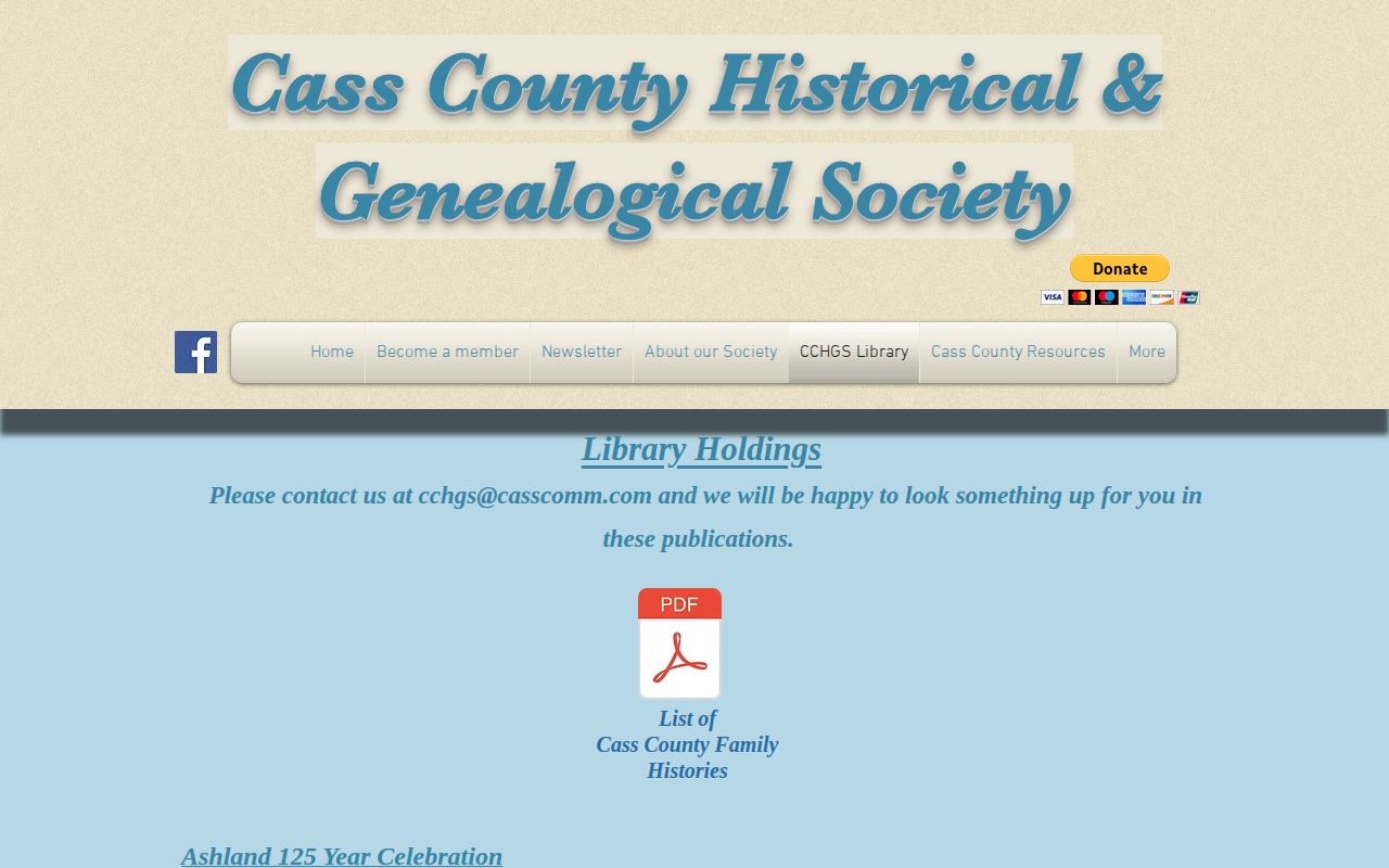 Cass County historical newspaper archive resources for old booking records